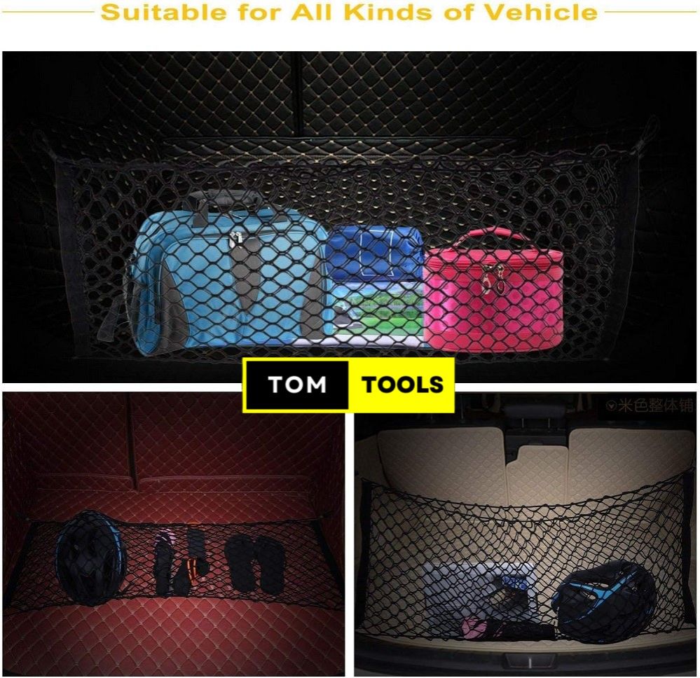 100cm x 40cm Adjustable Elastic Car Cargo Net with Hooks