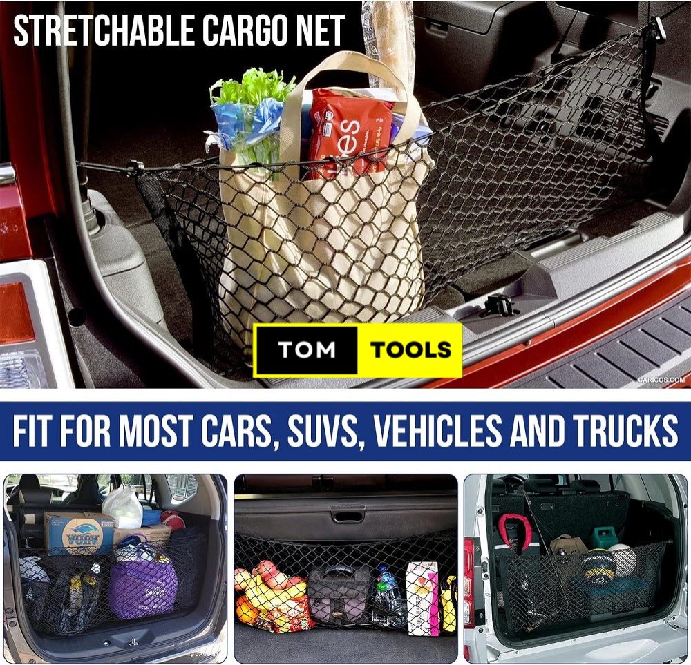 100cm x 40cm Adjustable Elastic Car Cargo Net with Hooks