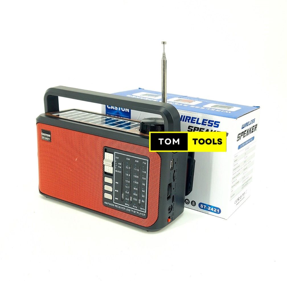 ST2421 Solar Rechargeable 3 Band Radio with Bluetooth, USB, TF Card, Torch