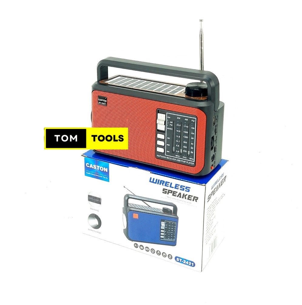 ST2421 Solar Rechargeable 3 Band Radio with Bluetooth, USB, TF Card, Torch