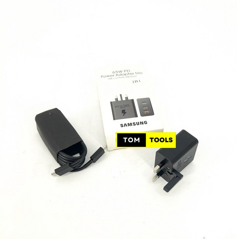Original Samsung 65W Power Adapter Trio Super Fast Charger with Type-C to Type-C Cable