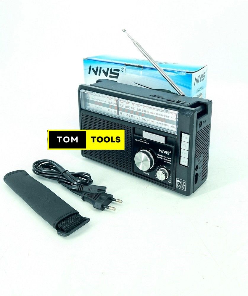 NNS NS251U Rechargeable Radio USB MP3 FM AM SW Radio with Torch