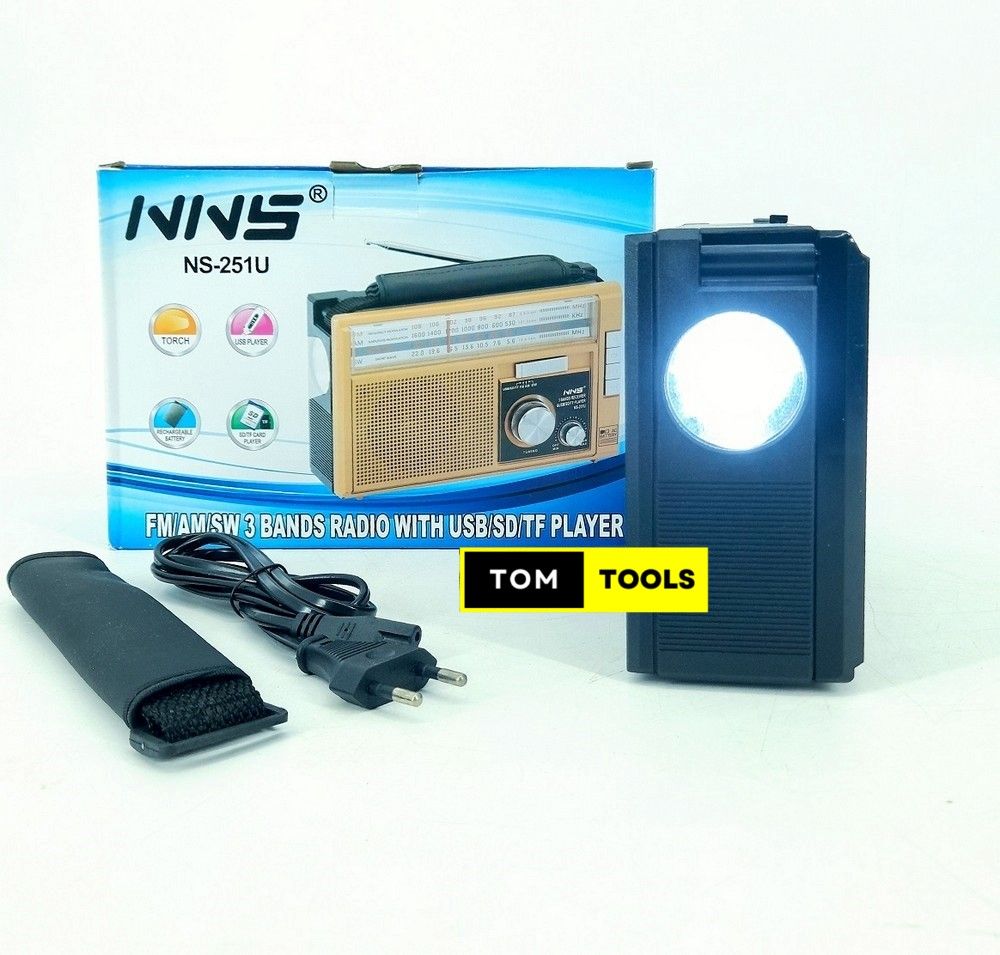 NNS NS251U Rechargeable Radio USB MP3 FM AM SW Radio with Torch