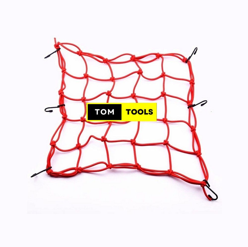 Elastic Bungee Cord Cargo Net with Metal Hooks for Bicycle, Motorcycle