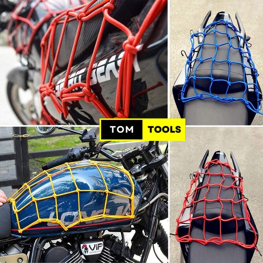 Elastic Bungee Cord Cargo Net with Metal Hooks for Bicycle, Motorcycle