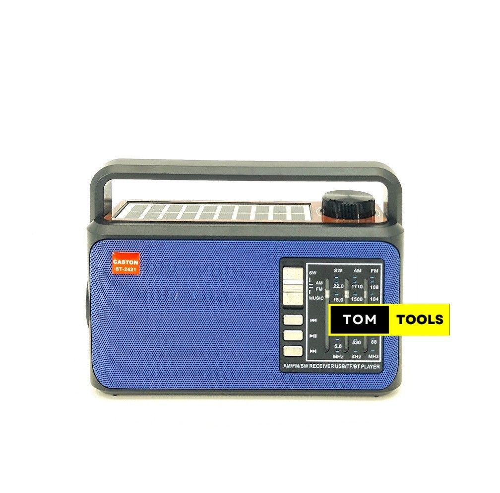 BLUE ST2421 Solar Rechargeable 3 Band Radio with Bluetooth, USB, TF Card