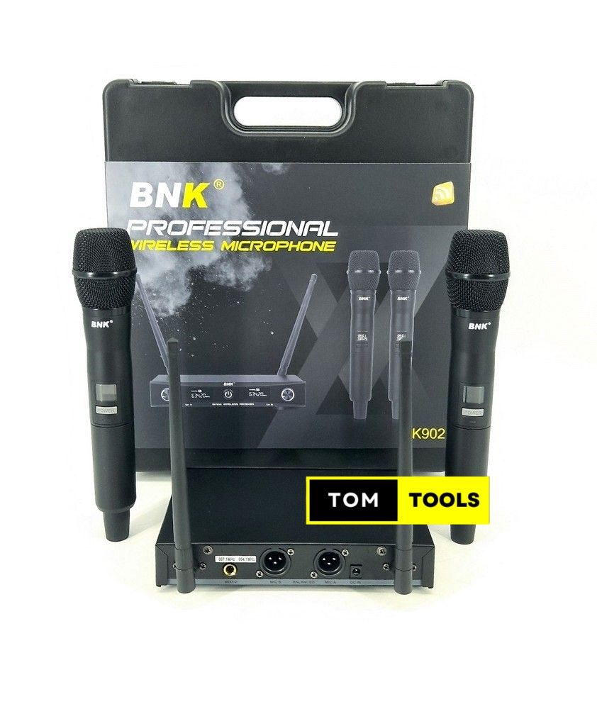 BNK BK902 UHF Dual 2 Channel Wireless Microphone System
