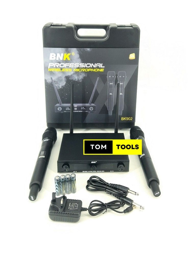 BNK BK902 UHF Dual 2 Channel Wireless Microphone System