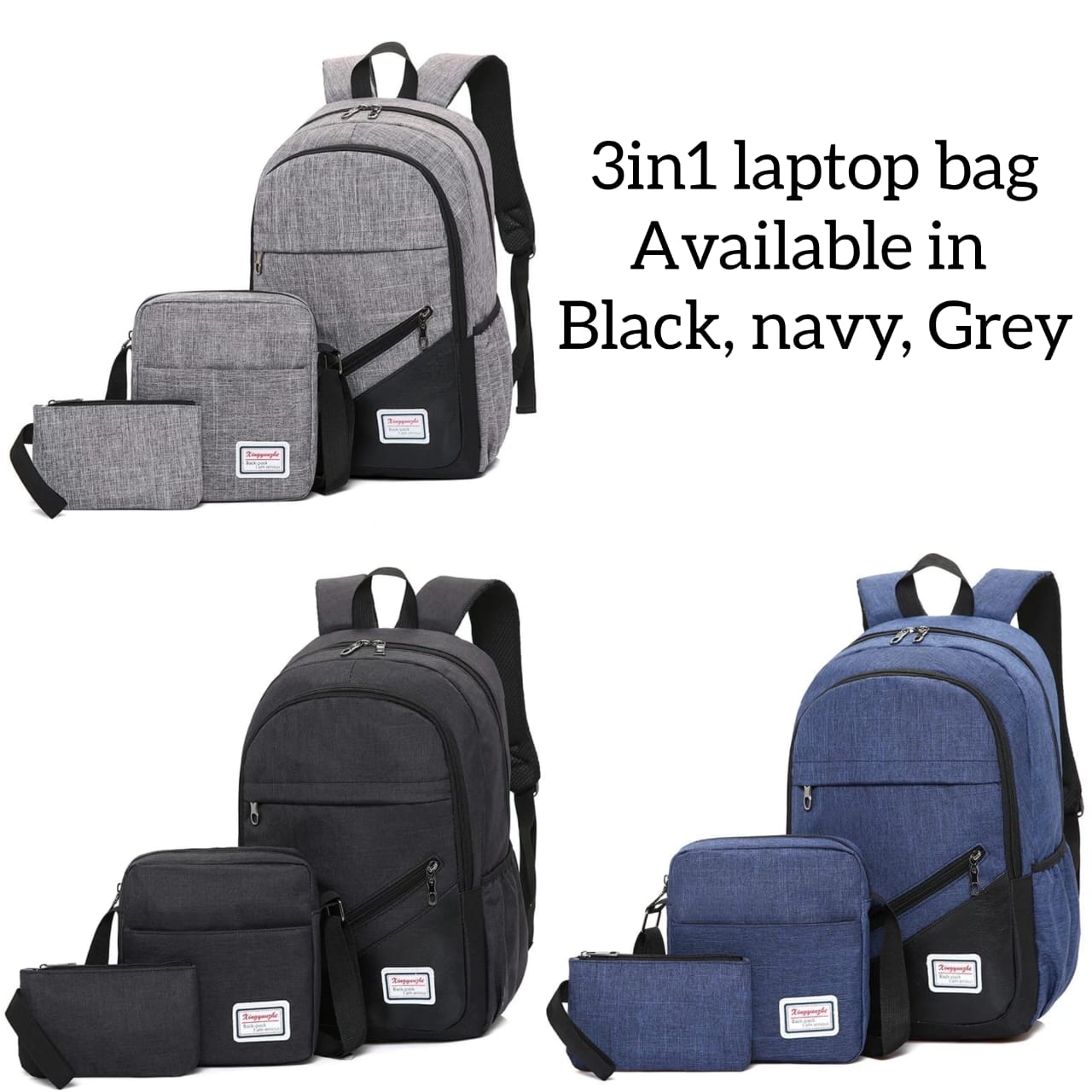 3 PCS Bags Men women Bags Backpacks Bookbags School Bags Medium Size USB Laptop Bags Travel Bags