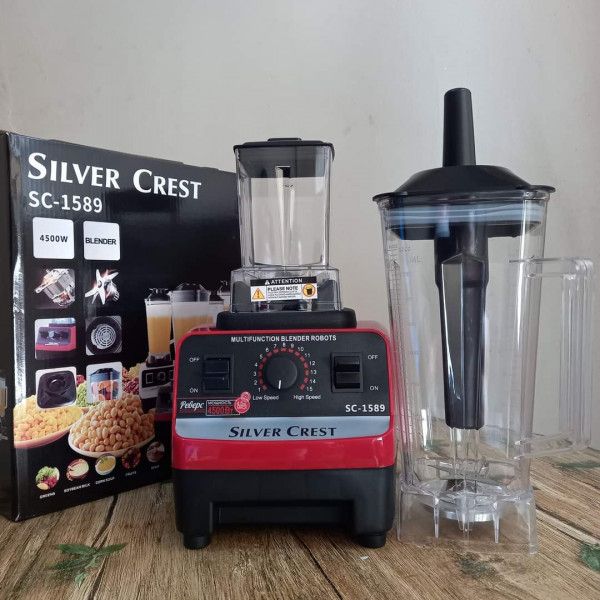 Silver Crest Professional Blender 2 In 1 4500W High Power Blenders For Kitchen Stainless Countertop Smoothie Blender Ideal for Smoothies Shakes