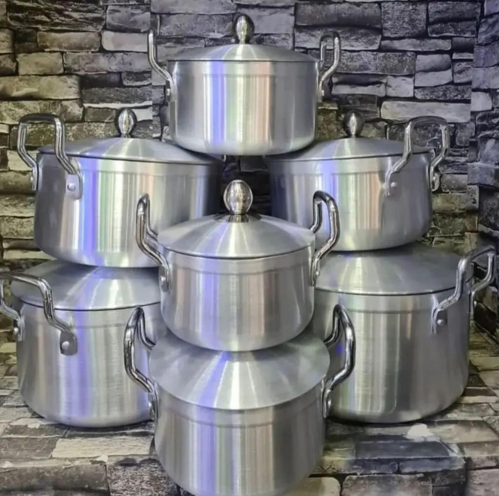 VALENTINE SPECIAL OFFER!!!. Tornado Cookware 7 Pot Sufuria Set With 7 Lids Silver Set for Induction & Dishwasher Safe, Oven, Stovetop
