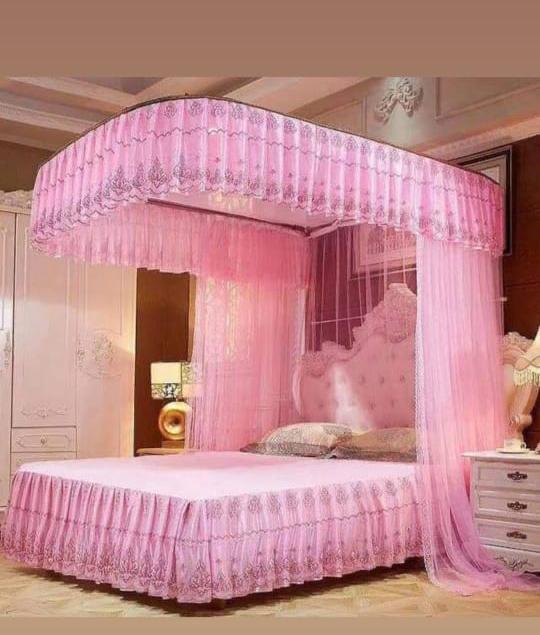 VALENTINE SPECIAL OFFER!!!. U-Shaped 2 Stands Rail Canopy Curtain Bed Frame Double Layer Mosquito Net Bed Frame Curtain Brackets Canopy Bed Frame Post Poles with Curtain for Bedroom Decoration