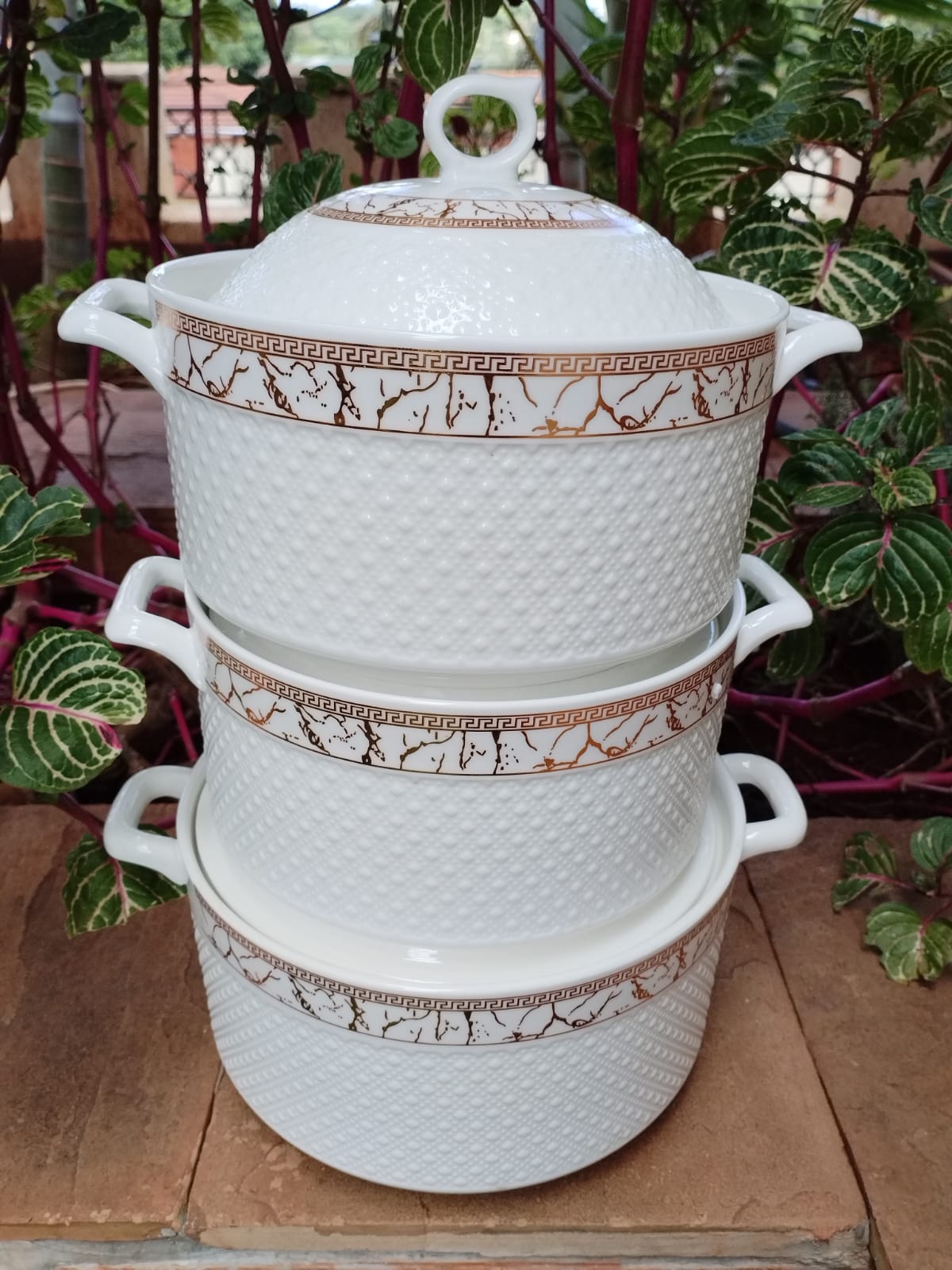 3pc ceremic soup pot big. Hotpot Stainless Steel insulated casserole Hot Pot Sephora SET OF 3PC