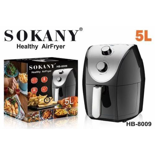 SAVE EVERDAY.Sokany AIR FRIER 5L Healthier Oil Free Fryer And Fries/ Chips Maker..The hollow basket is not stained and easy to clean thus hygienic for cooking
360° high-speed hot air circulation.