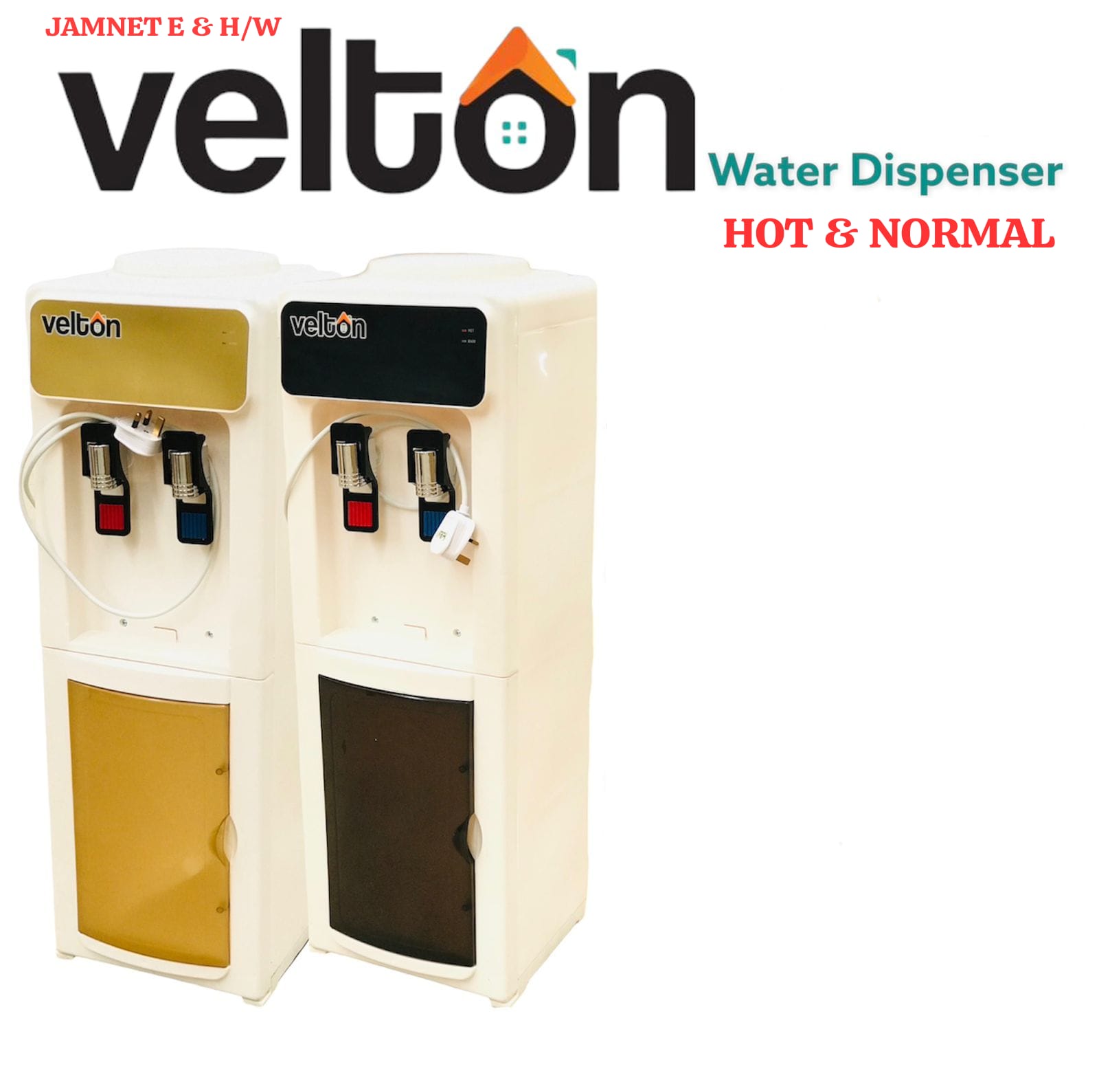 (HOT DEALS) VELTON Energy Saving Hot and Cold Water Dispenser..Hot & Normal water dispenser
Storage cabinet in bottom
Silicon pipes and Stainless steel tank for hygenic water
2 Faucets
High Durability