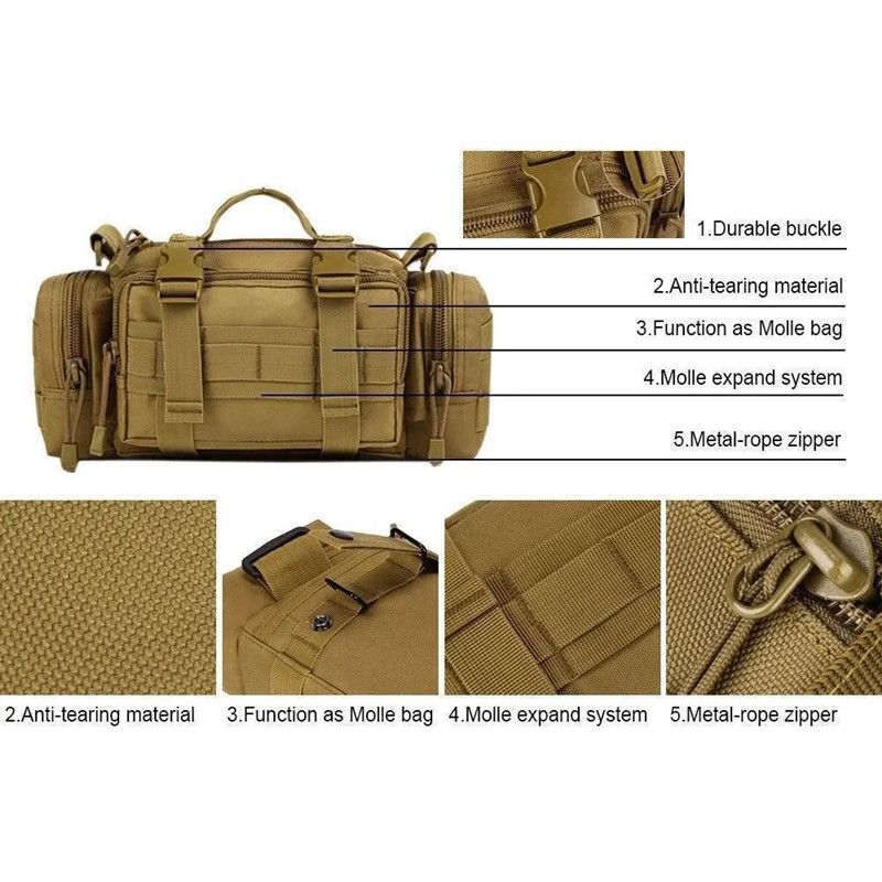 Outdoor Military Tactical Backpack Hunting Waist Pack Waist Bag Camping Hiking Pouch Chest Bag