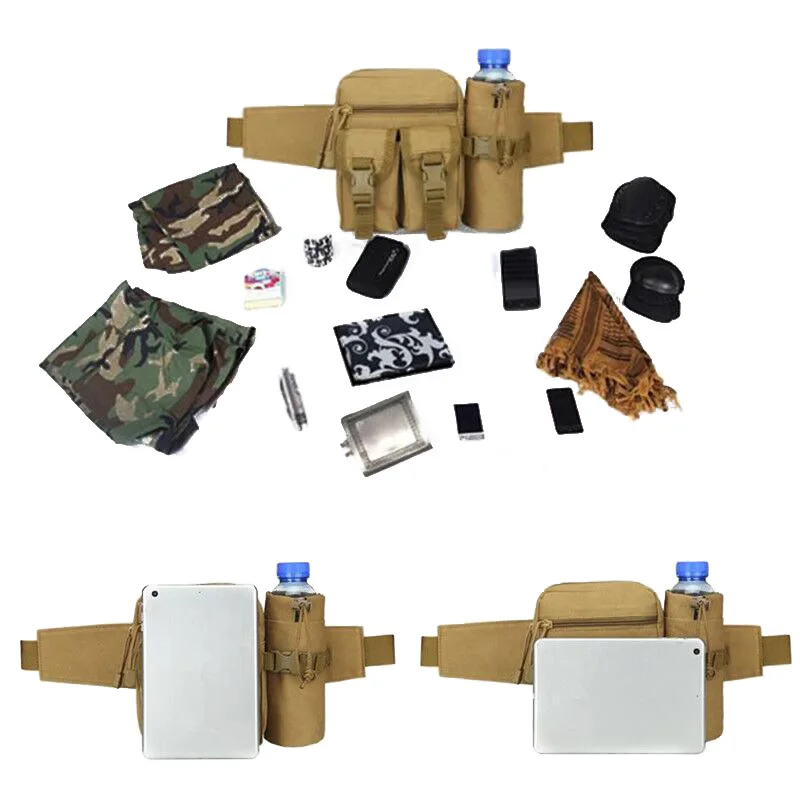 Waterproof Nylon Fanny Pack Men Tactical Military Army Waist Bag Hiking Outdoor Camping Shoulder Bum Belt Bum Sport Chest Bags