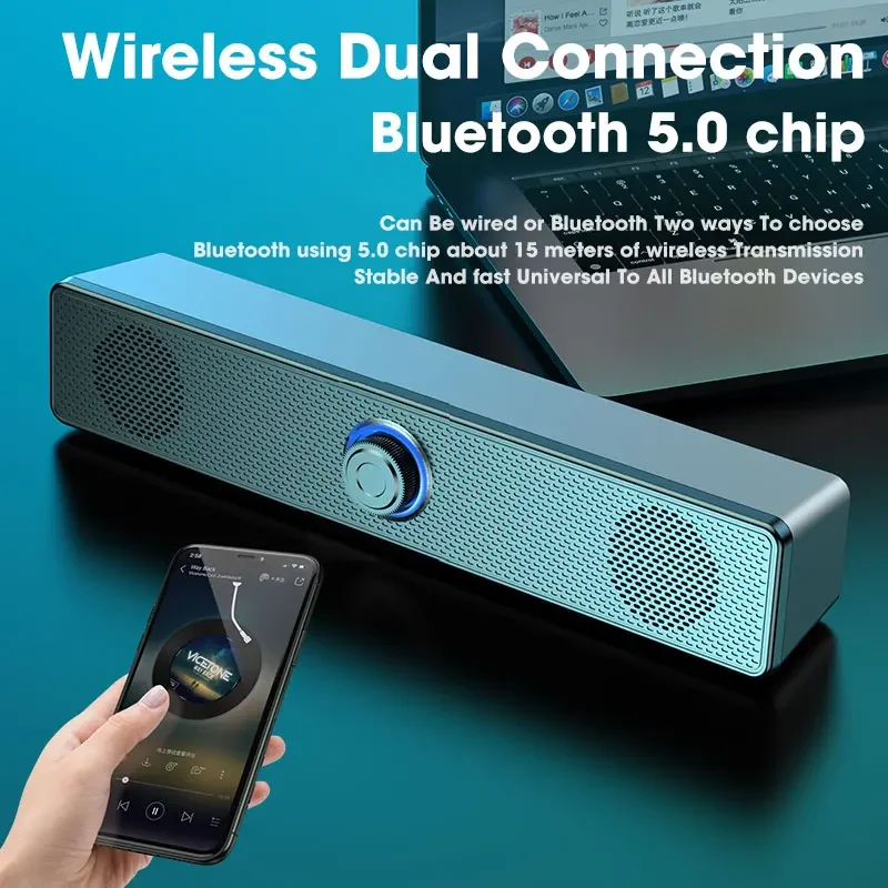 PC Soundbar Wired Speaker USB Powered Soundbar for TV Pc Laptop Gaming Home Theater Surround Audio System