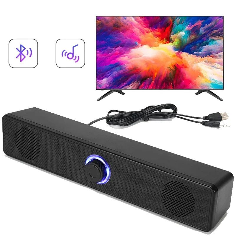 PC Soundbar Wired Speaker USB Powered Soundbar for TV Pc Laptop Gaming Home Theater Surround Audio System