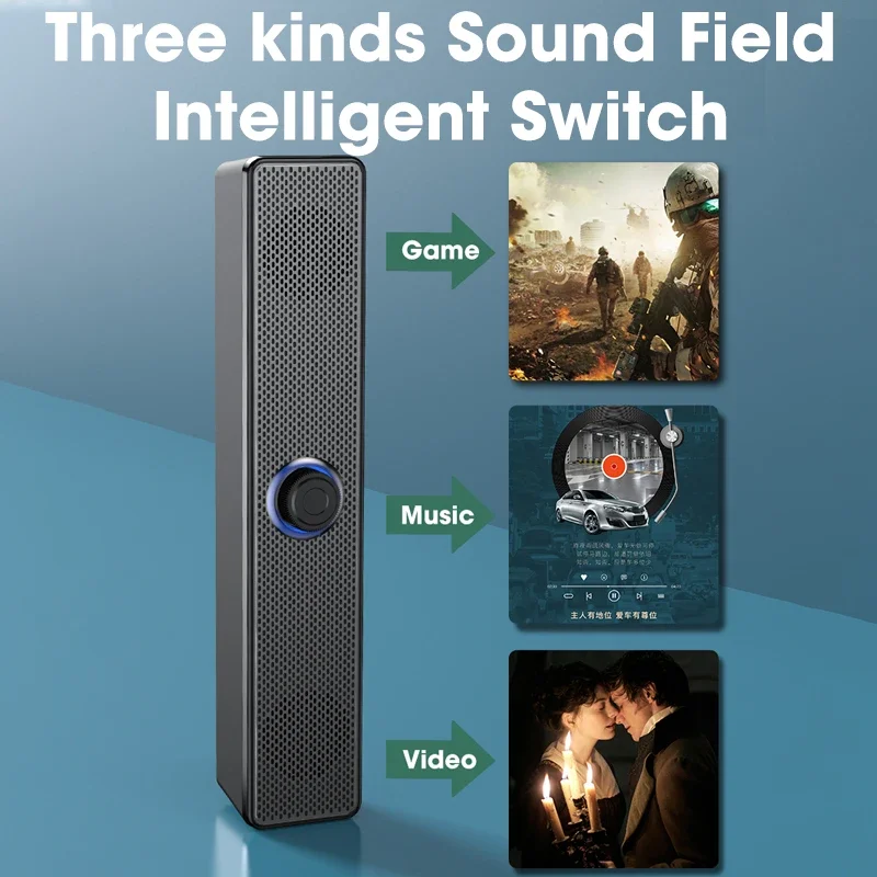 PC Soundbar Wired Speaker USB Powered Soundbar for TV Pc Laptop Gaming Home Theater Surround Audio System