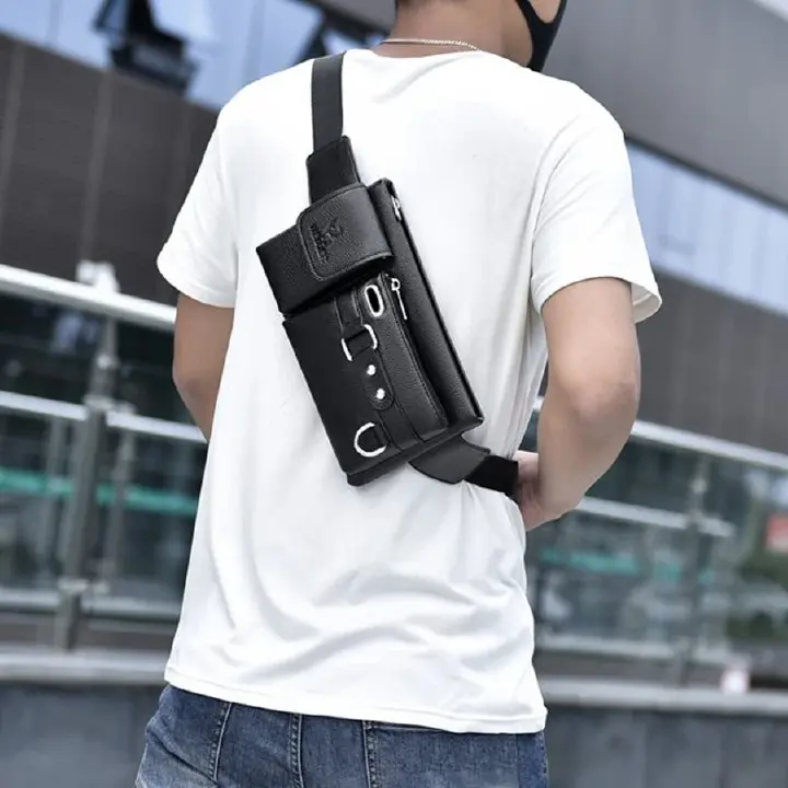 Unisex Single-Shoulder Multi-Function Sports Running Large-Capacity Waist Men's Chest Bag Casual Messenger Wallet