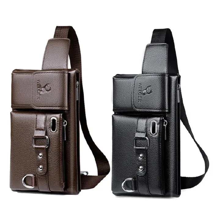 Unisex Single-Shoulder Multi-Function Sports Running Large-Capacity Waist Men's Chest Bag Casual Messenger Wallet