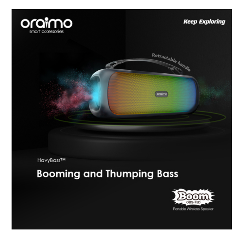 Oraimo Boom Powerful Sound Massive Bass Portable Wireless Speaker OBS-75D