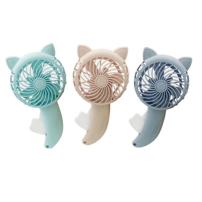 1PC handheld fan pressure fan small portable fan, no battery home cartoon fan cooling cartoon machine handheld fan three colors