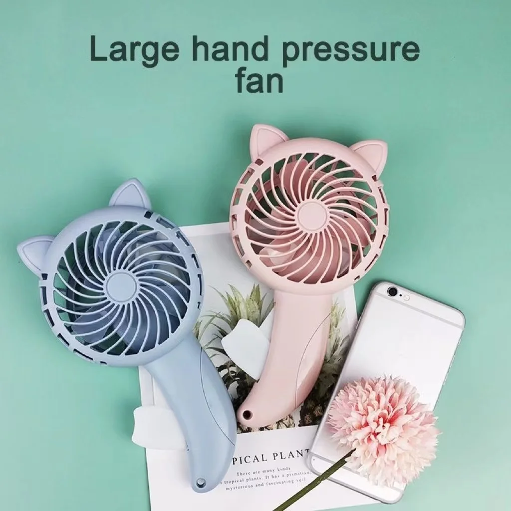 1PC handheld fan pressure fan small portable fan, no battery home cartoon fan cooling cartoon machine handheld fan three colors