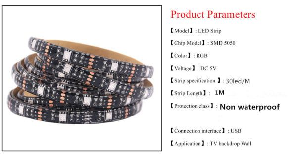 Superbright usb led strip TV background lighting with 24Key Remote