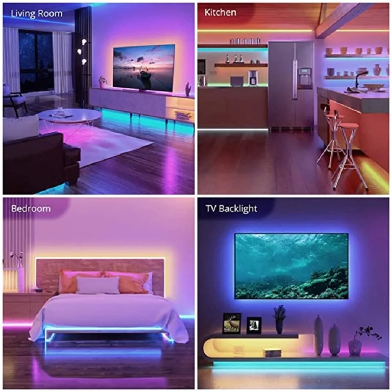 LED Strip Light Color USB RGB Tpae Bluetooth LED Strip Bedroom Decoration 5050 5m 10m TV LED Backlight For Christmas