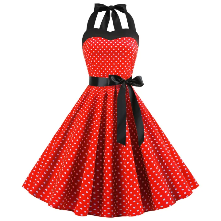 Large Quantity Selling New Polka Dot Strapless Women Evening Dresses Retro Large Hem Girls Long Skirts Parties Concerts Girls Formal Casual Dress