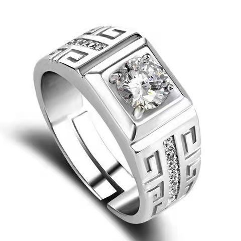 925 Silver Couple Ring 1 Carat Couple Ring Platinum Pair Open Diamond Wedding Ring Qixi Valentine's Day Gift for Wife