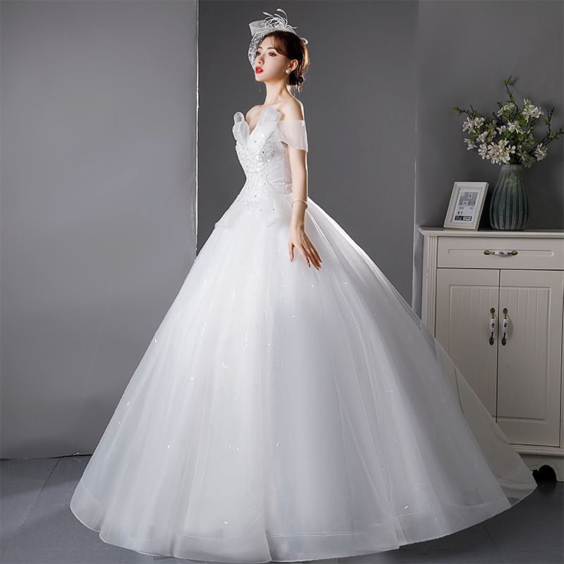 Light Wedding Dress 2024 New Bride Forest Style One Shoulder French Super Immortal Dream Slimming Pregnant Women High Waist Wedding Dress Tie Design French Romantic Wedding Dress