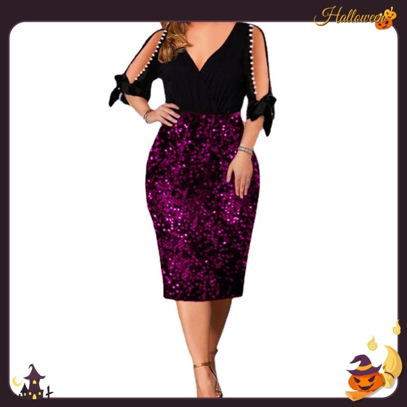 2024 European And American New V-neck Personalized Sequin Design Large Women's Dress Fashion Sequin Evening Dress Party Concert Evening Party Gentle Dress Wrap Hip Dress