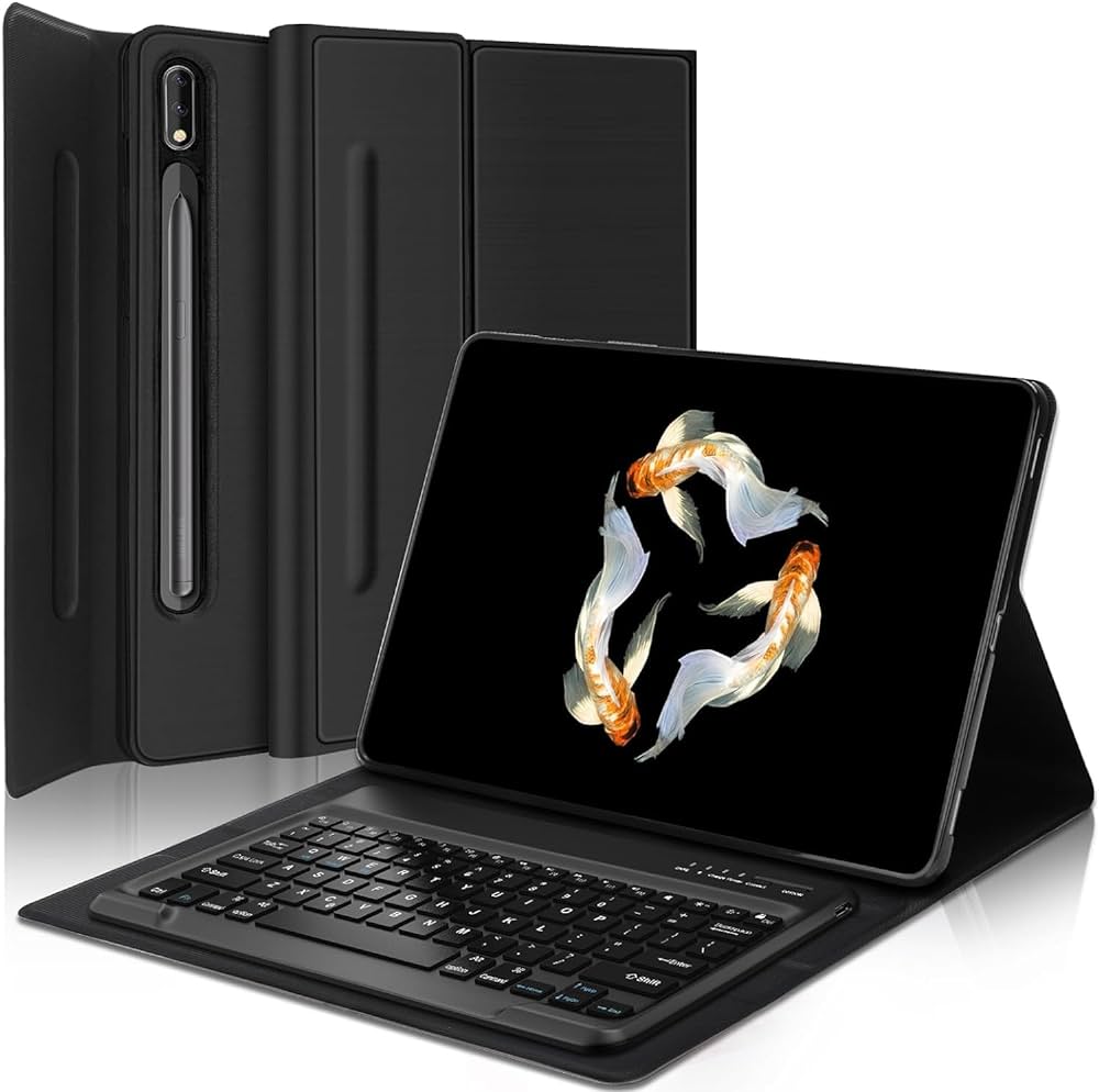Smart Wireless Detachable Bluetooth Keyboard Case with Stand Case Cover For Samsung Tab S7,S7+ Plus,S7 FE,S8,S8+ Plus,S8 Ultra,S9,S9 Plus,S9 Ultra, A9,A9 Plus