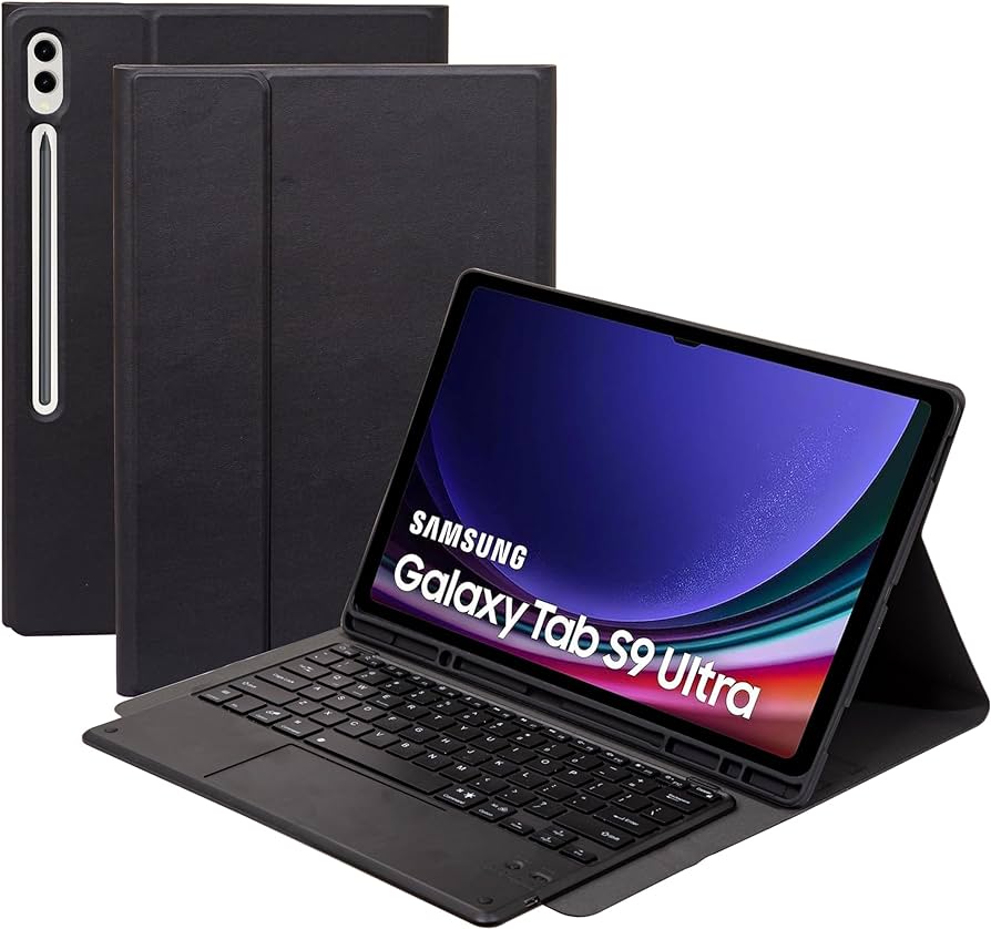 Smart Wireless Detachable Bluetooth Keyboard Case with Stand Case Cover For Samsung Tab S7,S7+ Plus,S7 FE,S8,S8+ Plus,S8 Ultra,S9,S9 Plus,S9 Ultra, A9,A9 Plus