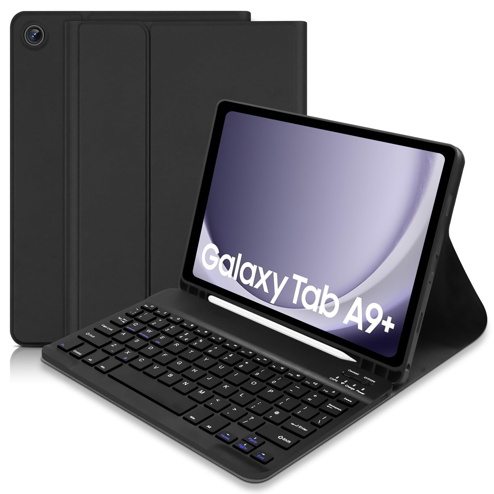 Smart Wireless Detachable Bluetooth Keyboard Case with Stand Case Cover For Samsung Tab S7,S7+ Plus,S7 FE,S8,S8+ Plus,S8 Ultra,S9,S9 Plus,S9 Ultra, A9,A9 Plus