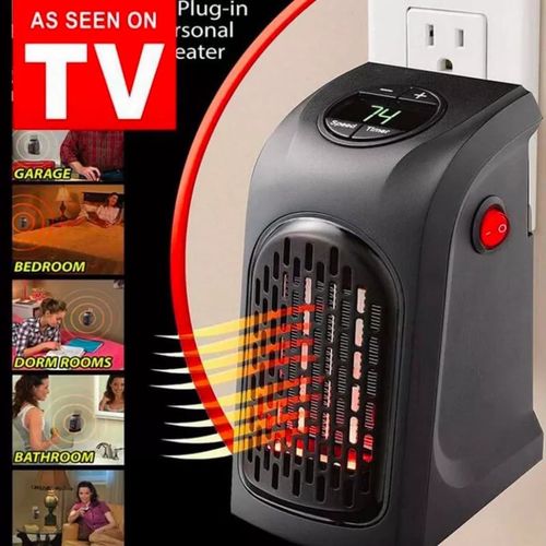 Fan Heater Electric Home Mini Room Air Wall Handy-Black