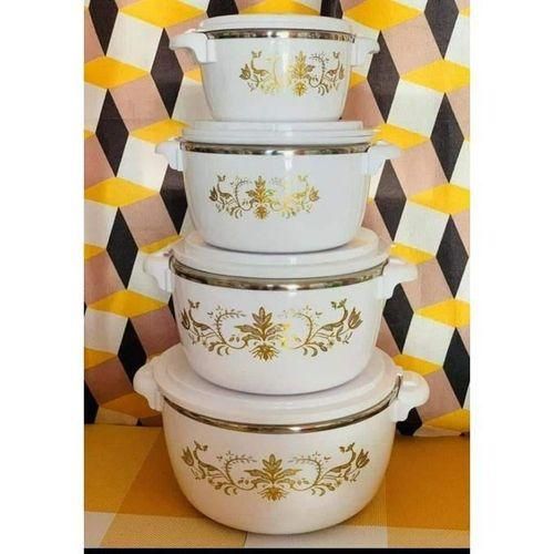 Generic 4 Pcs White Casserole Hotpots Set