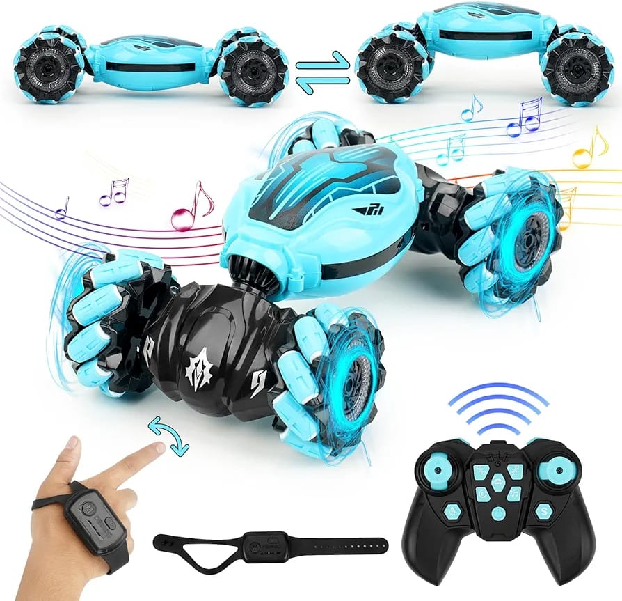 Remote Control Car, Gesture Sensing RC Stunt Car with Light Music 2.4Ghz 4WD Drift Off-Road Car 360° Rotating Hand Controlled Rc Car Toy Cars Gifts for 6-12 Yr Kid Boy Girl Birthday