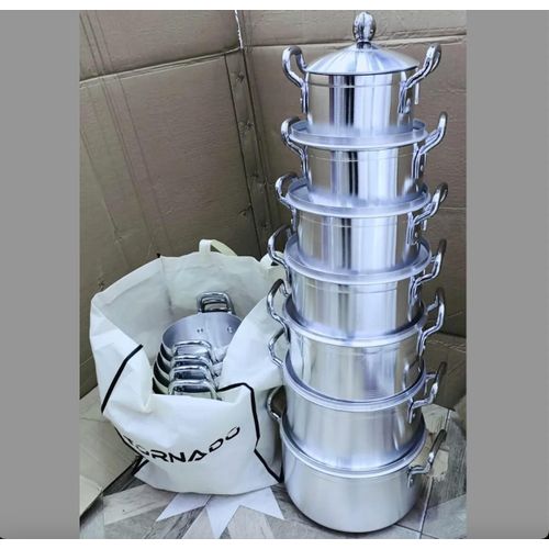 Tornado 14Pcs Heavy Stainless Aluminium Cooking Sufuria/ Cookware sets