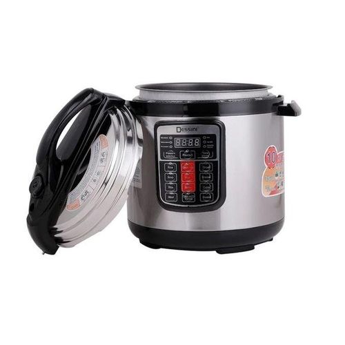 (WE VALUE YOU) Dessini ELECTRIC PRESSURE COOKER WITH PRE PROGRAMMED MENU..6 pre-programmed menu (Rice, Cake, Chicken, Soup, Bean/Beff, Manual Cook)
5 built-in safety features (Lid Auto-Lock, Pressure
