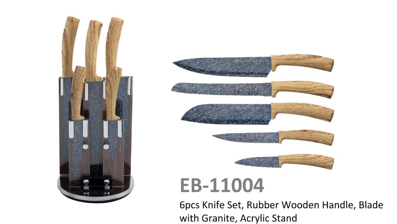 EDENBERG Edenburg Knife Set..The Edenberg 6pcs Knife Set (EB-11004) includes a versatile selection of knives, each designed to tackle specific culinary tasks:
