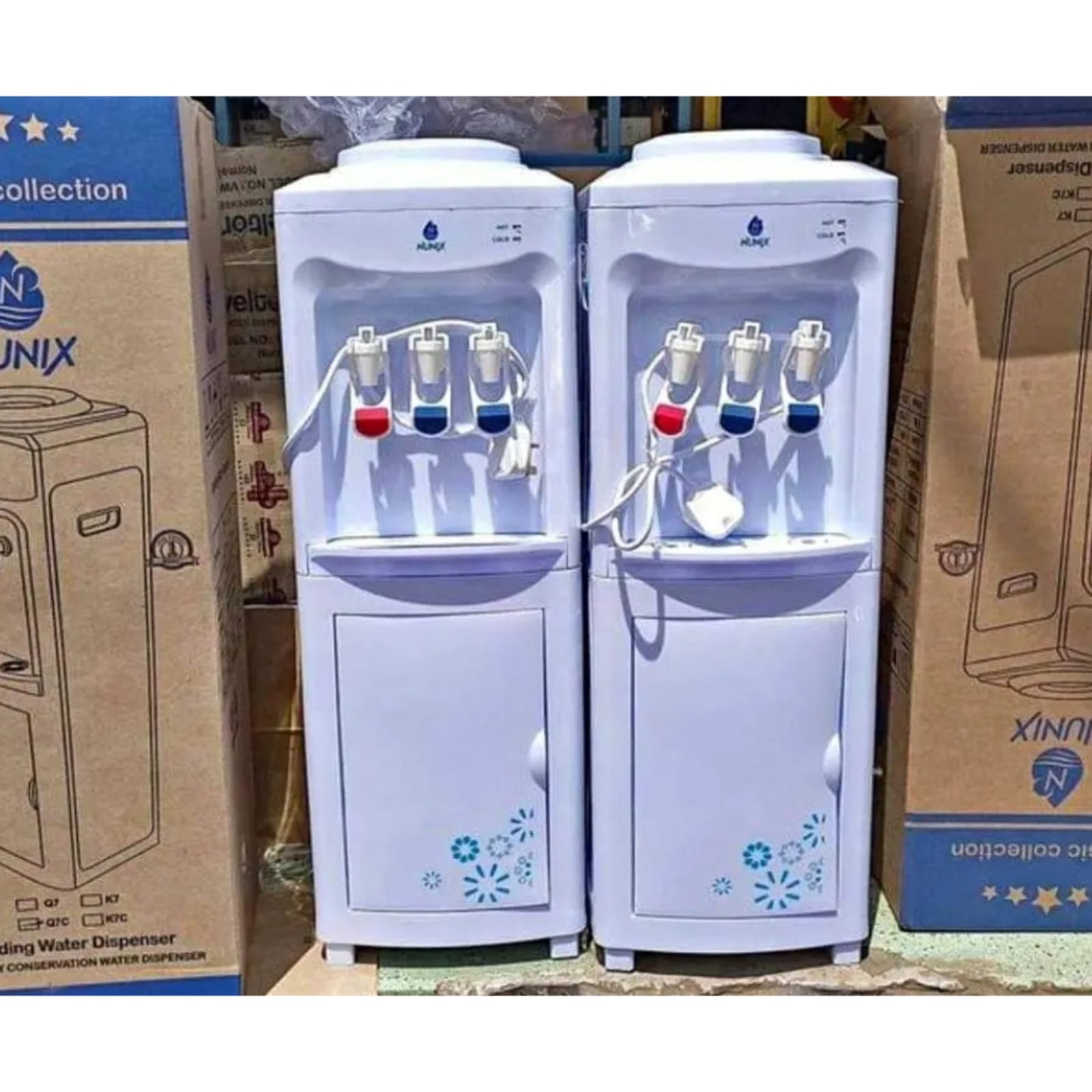 Nunix Hot,normal And cold Free Standing Water Dispenser Q7c Nunix products are affordable, innovative and durable.  For every household and kitchen need, Nunix has an appliance that will make every ta