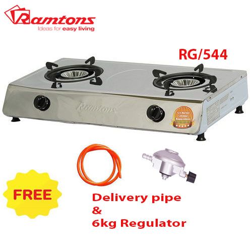 Ramtons RG/544 - Stainless Steel Table Top 2 Burner Gas Cooker