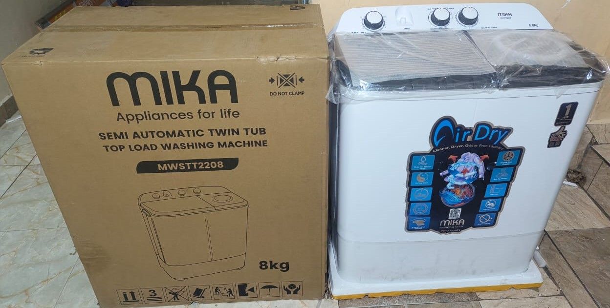 Mika MWSTT2208 - Washing Machine - Twin Tub, 8Kg