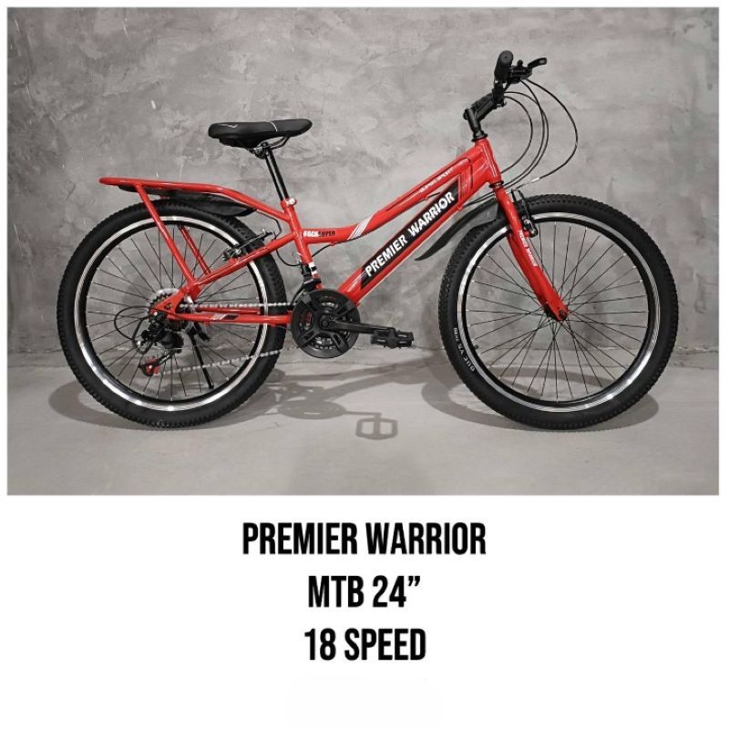 PREMIER WARRIOR MTB SIZE 24  BIKE 18 SPEED size 24 RED IDEAL FOR 9-13YRS