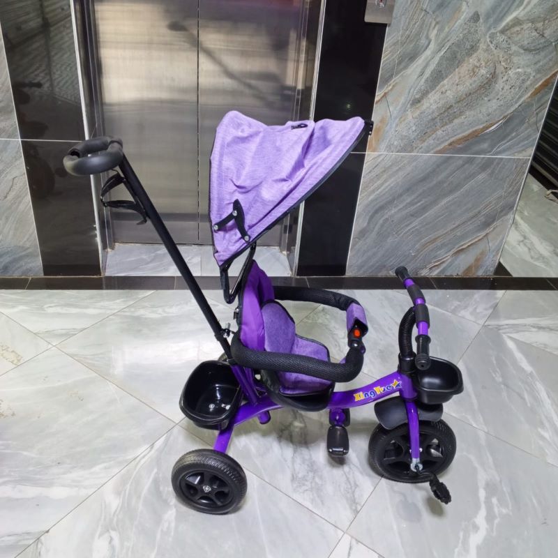 RESTOCKED Multifunctional Hand-Push Tricycle,Tricycle Baby Push Trike, Kids First Bike, with Sun Canopy, Easy to Assemble  (9Months-5 Years Old