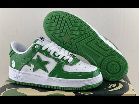 NEW ARRIVAL BAPESTA , BATHING APE GREEN  BAPE STA , UNISEX FASHIONABLE SNEAKERS.